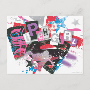 Supergirl Grunge Design Briefkaart