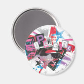 Supergirl Grunge Design Magneet (Voorkant / Achterkant)