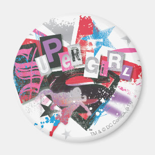 Supergirl Grunge Design Magneet