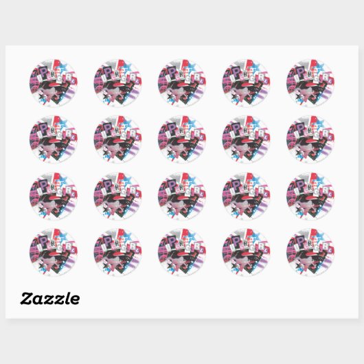Supergirl Grunge Design Ronde Sticker (Vel)