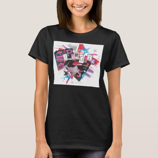 Supergirl Grunge Design T-shirt (Voorkant)