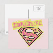 Supergirl Grunge Logo Roze Briefkaart (Voorkant / Achterkant)