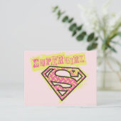 Supergirl Grunge Logo Roze Briefkaart (Staand voorkant)