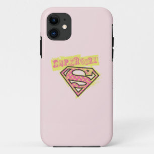 Supergirl Grunge Logo Roze Case-Mate iPhone Case
