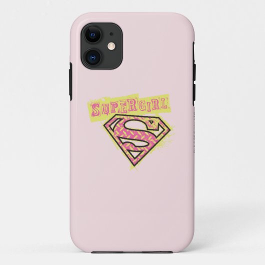 Supergirl Grunge Logo Roze Case-Mate iPhone Case (Achterkant)