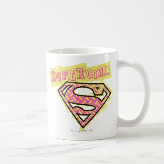 Supergirl Grunge Logo Roze Koffiemok (Rechts)
