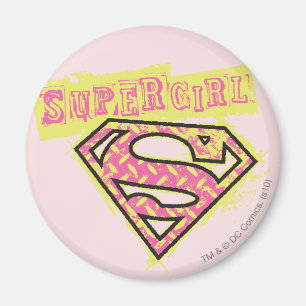 Supergirl Grunge Logo Roze Magneet