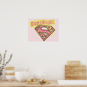Supergirl Grunge Logo Roze Poster (Keuken)