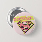 Supergirl Grunge Logo Roze Ronde Button 5,7 Cm (Voorkant /achterkant)