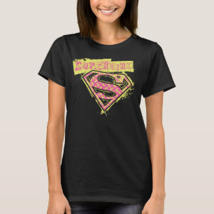 Supergirl Grunge Logo Roze T-shirt