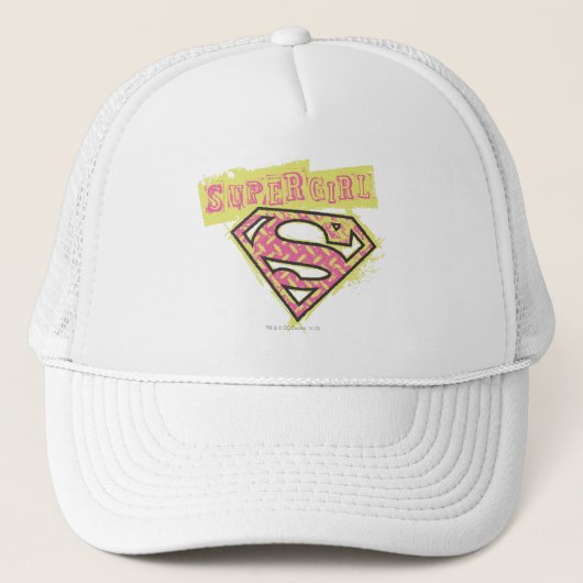 Supergirl Grunge Logo Roze Trucker Pet (Voorkant)