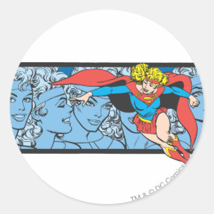 Supergirl Head Shots Ronde Sticker