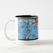 Supergirl Head Shots Tweekleurige Koffiemok (Links)