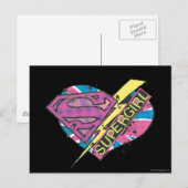 Supergirl Heart en Bolt Briefkaart (Voorkant / Achterkant)