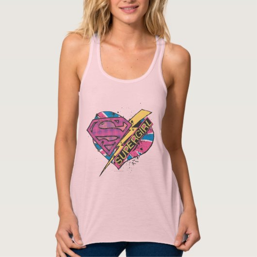 Supergirl Heart en Bolt Tanktop (Voorkant)
