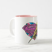 Supergirl Heart en Bolt Tweekleurige Koffiemok (Voorkant links)