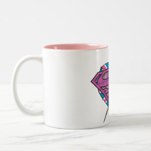 Supergirl Heart en Bolt Tweekleurige Koffiemok (Links)