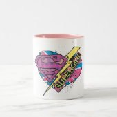 Supergirl Heart en Bolt Tweekleurige Koffiemok (Center)