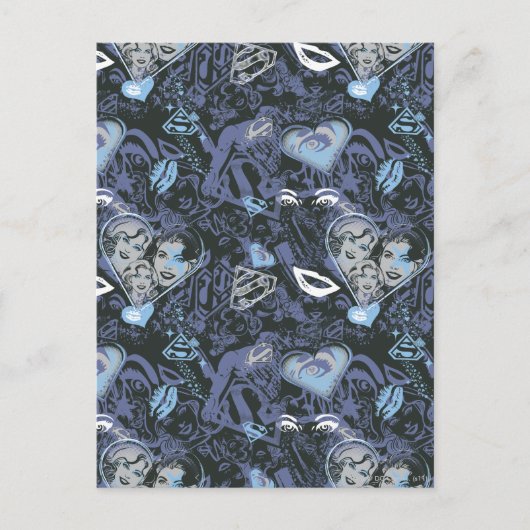 Supergirl Hearts en Lips Patroon Briefkaart (Voorkant)