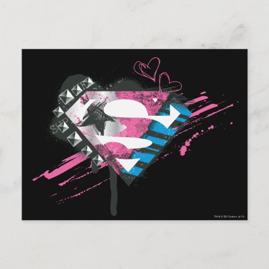 Supergirl Hearts Logo Briefkaart (Voorkant)