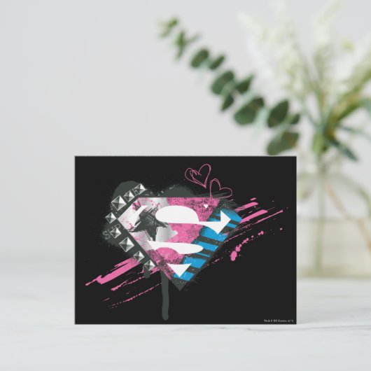 Supergirl Hearts Logo Briefkaart (Staand voorkant)