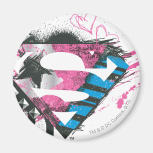 Supergirl Hearts Logo Magneet