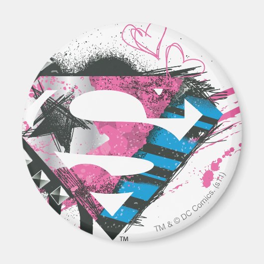Supergirl Hearts Logo Magneet (Voorkant)