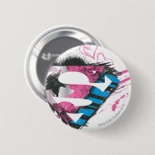 Supergirl Hearts Logo Ronde Button 5,7 Cm (Voorkant /achterkant)