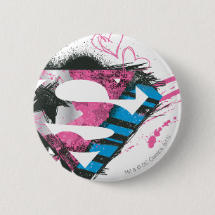 Supergirl Hearts Logo Ronde Button 5,7 Cm