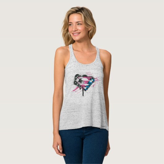 Supergirl Hearts Logo Tanktop (Volledige Voorkant)