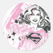 Supergirl helemaal geweldig ronde sticker (Voorkant)