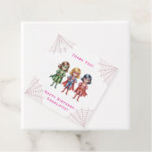 Supergirl Heroes Verjaardagsfeest voor Meisje Beda Bedankjes Labels (In situ)