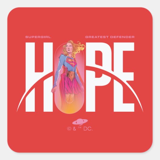 Supergirl Hoop Vierkante Sticker (Voorkant)