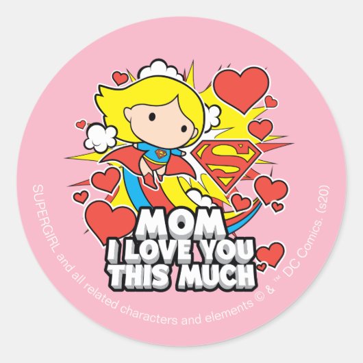 Supergirl | I Love You This Much Ronde Sticker (Voorkant)