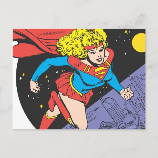 Supergirl in de ruimte briefkaart (Voorkant)