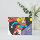 Supergirl in de ruimte briefkaart (Staand voorkant)
