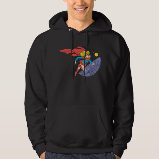 Supergirl in de ruimte hoodie (Voorkant)