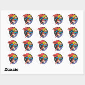 Supergirl in de ruimte ronde sticker (Vel)