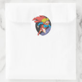 Supergirl in de ruimte ronde sticker (Tas)