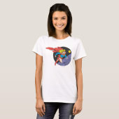 Supergirl in de ruimte t-shirt (Voorkant volledig)