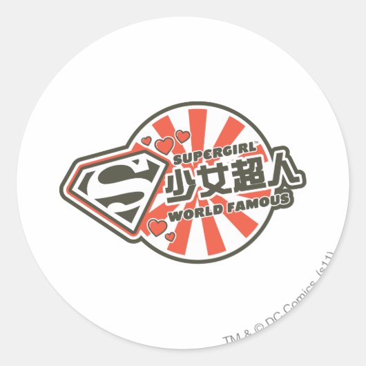 Supergirl J-Pop 13 Ronde Sticker (Voorkant)