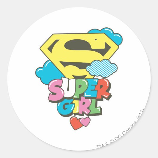 Supergirl J-Pop 5 Ronde Sticker (Voorkant)