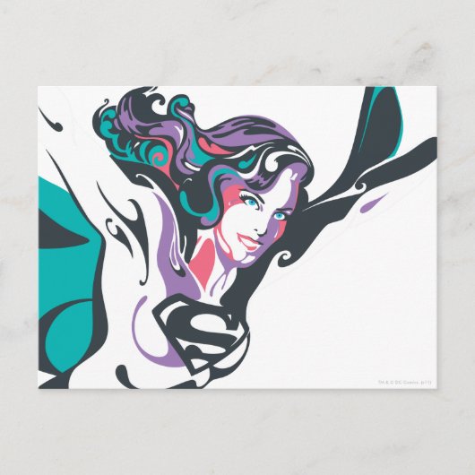 Supergirl Kleur plash Pose 3 Briefkaart (Voorkant)