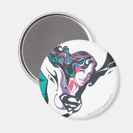 Supergirl Kleur plash Pose 3 Magneet (Voorkant / Achterkant)