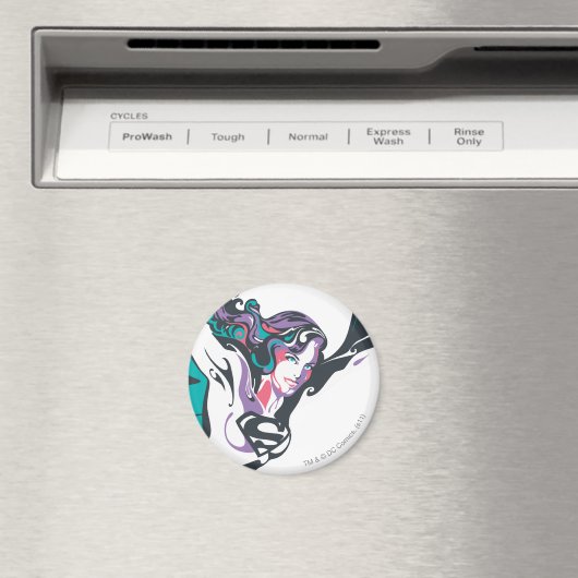 Supergirl Kleur plash Pose 3 Magneet (Insitu (Vaatwasser))