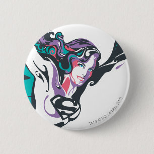 Supergirl Kleur plash Pose 3 Ronde Button 5,7 Cm