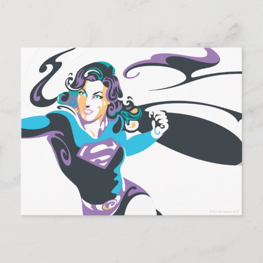 Supergirl Kleur plash Pose 4 Briefkaart (Voorkant)