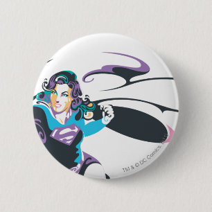 Supergirl Kleur plash Pose 4 Ronde Button 5,7 Cm