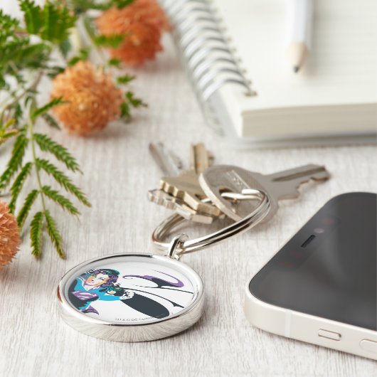 Supergirl Kleur plash Pose 4 Sleutelhanger (Zijkant)