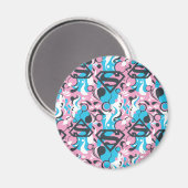 Supergirl kleurenpatroon met plash Swirls 7 Magneet (Voorkant / Achterkant)